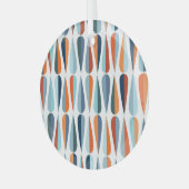 レトロミッドセンチュリー、ドロップシェイプパターン。 ガラスオーナメント (正面左)