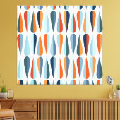 レトロミッドセンチュリー、ドロップシェイプパターン。 キャンバスプリント (インサイチュ (リビング))