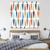 レトロミッドセンチュリー、ドロップシェイプパターン。 キャンバスプリント (インサイチュ (寝室))