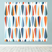 レトロミッドセンチュリー、ドロップシェイプパターン。 キャンバスプリント (インサイチュ (ウッドフロア))