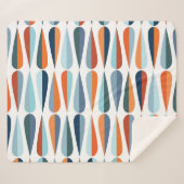 レトロミッドセンチュリー、ドロップシェイプパターン。 シェルパブランケット (正面(横))