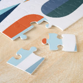 レトロミッドセンチュリー、ドロップシェイプパターン。 ジグソーパズル (側面)