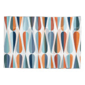 レトロミッドセンチュリー、ドロップシェイプパターン。 枕カバー (裏面)