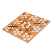 レトロミッドセンチュリーMCMドットオレンジ タイル (側面)