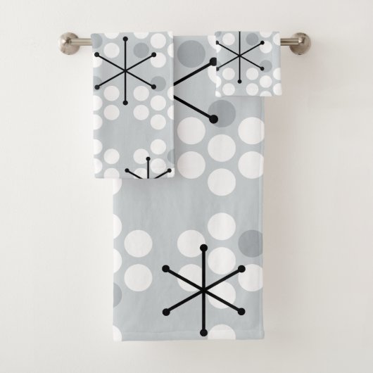 レトロミッドセンチュリーMCMドットシルバー バスタオルセット (インサイチュ)