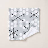 レトロミッドセンチュリーMCMドットシルバー バスタオルセット (ウォッシュタオル)