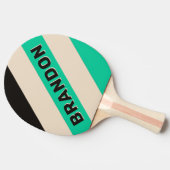 レトロミッドナイトはっきりしたミントストライプ名 卓球ラケット (横)