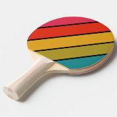 レトロミッドナイトはっきりしたレインボー 卓球ラケット (正面アングル)