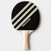 レトロミッドナイトストライプ3（名前） 卓球ラケット (正面)