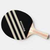 レトロミッドナイトストライプ3（名前） 卓球ラケット (横)