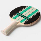 レトロミッドナイトミントストライプボード名 卓球ラケット (正面アングル)