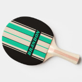 レトロミッドナイトミントストライプボード名 卓球ラケット (横)