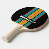 レトロミッドナイトレインボーストライプラリー名 卓球ラケット (正面アングル)