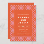 レトロミッドモダンセンチュリーすべて結婚の 招待状 (正面/裏面)