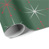 レトロミッドモダンセンチュリーホリデー50s 60sスターバスト ラッピングペーパー (ロールコーナー)