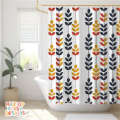 レトロミッドモダンセンチュリー抽象芸術 シャワーカーテン