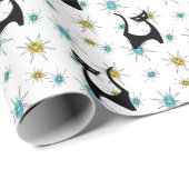 レトロミッド・センチュリーモダンネコ ラッピングペーパー (ロールコーナー)