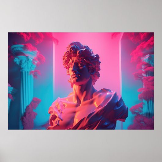 レトロミトス：ギリシャ神話へのVaporwave Homage ポスター (正面)