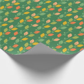 レトロミドモフォークア離れートオングリーン ラッピングペーパー (角)