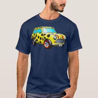 レトロミニクーパーお洒落ポルカドット車Il Tシャツ