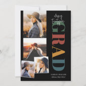 レトロミニマモダンリスト縦5写真卒業 招待状 (正面)