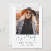 レトロミニマモダンリスト縦5写真卒業 招待状 (裏面)