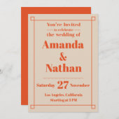レトロミニマリストカスタムウェディング招待状 招待状 (正面/裏面)
