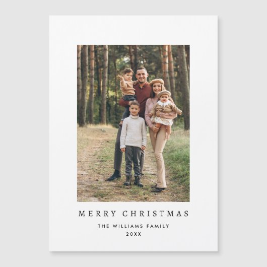 レトロミニマリストクリスマスフォト磁気カード (正面)
