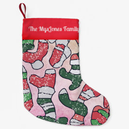 レトロミニマリストソックスinホリデーカラー スモールクリスマスストッキング