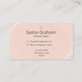 レトロミニマリストハロー赤面ピンク 名刺 (裏面)