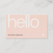 レトロミニマリストハロー赤面ピンク 名刺 (正面)