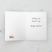 レトロミニマリストピンクイースター子猫 シーズンカード (内部)