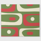 レトロミニマリスト中世紀型クリスマスパターン ラッピングペーパー (フラット)