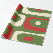 レトロミニマリスト中世紀型クリスマスパターン ラッピングペーパー (アンロールド)