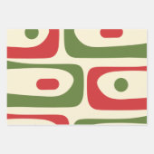 レトロミニマリスト中世紀型クリスマスプレゼント ラッピングペーパーシート (正面2)