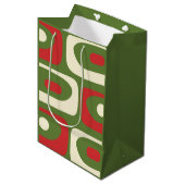 レトロミニマリスト中世紀型クリスマス抽象芸術 ミディアムペーパーバッグ (正面アングル)