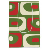 レトロミニマリスト中世紀型クリスマス抽象芸術 ミディアムペーパーバッグ (裏面)