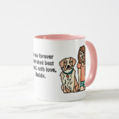 レトロミニマリスト犬と子供の素晴らしい友情 マグカップ (正面右)