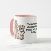 レトロミニマリスト犬と子供の素晴らしい友情 マグカップ (正面左)