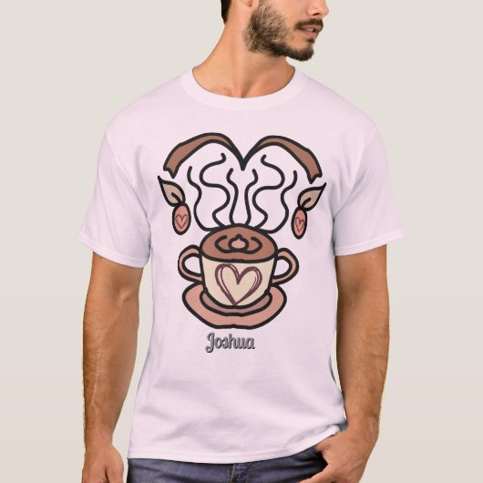 レトロミニマリスト 私のコーヒー、私の愛 | 楽しい Tシャツ (正面)