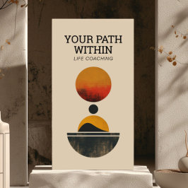 レトロミニマリストEclipse Serenity Life Coach，ヨガ 名刺