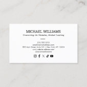 レトロミニマリストEclipse Serenity Life Coach，ヨガ 名刺 (裏面)