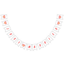 レトロミニマルたった今結婚しましたニューリュウズ バンティングフラッグ