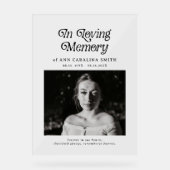 レトロミニマルの葬儀の写真を愛の記憶に アクリルサイン (正面)