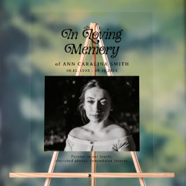 レトロミニマルの葬儀の写真を愛の記憶に アクリルサイン