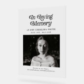 レトロミニマルの葬儀の写真を愛の記憶に アクリルサイン (傾斜)