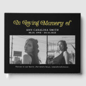 レトロミニマルの葬儀の写真を愛の記憶に ゲストブック (正面)