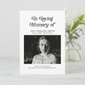 レトロミニマルの葬儀の写真を愛の記憶に プログラム (スタンド正面)