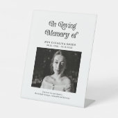 レトロミニマルの葬儀の写真を愛の記憶に 台座サイン (正面)