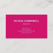 レトロミニマルはっきりしたリストピンクビジネスカード 名刺 (裏面)